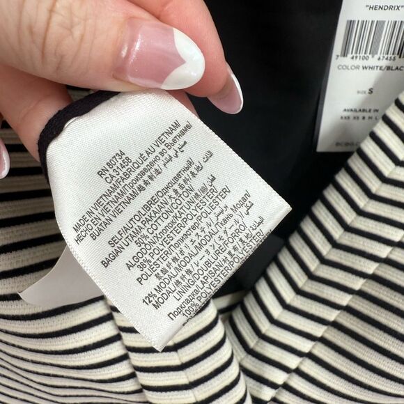 BCBG Women’s Small Black White Striped Hendrix Blazer New - Picture 4 of 6
